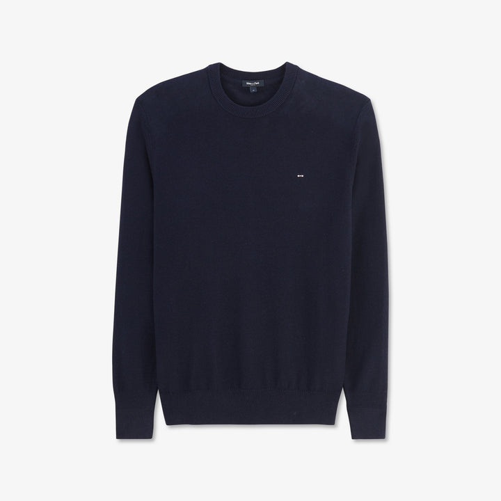 Pull bleu foncé en lin mélangé