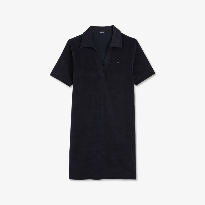 Robe bleu foncé en maille éponge