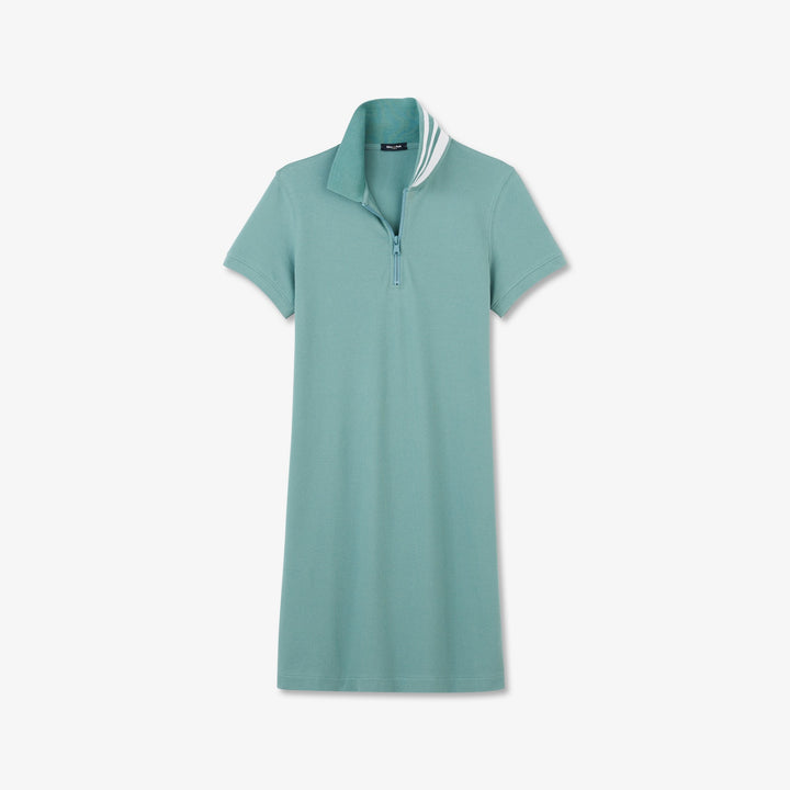 Robe vert foncé à col polo zippé