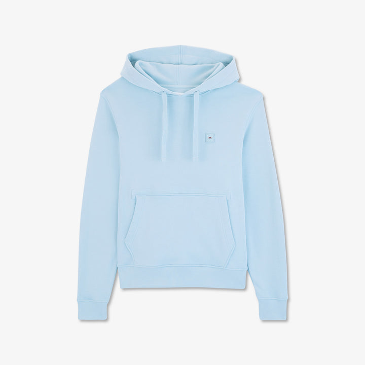 Sweat à capuche bleu clair uni
