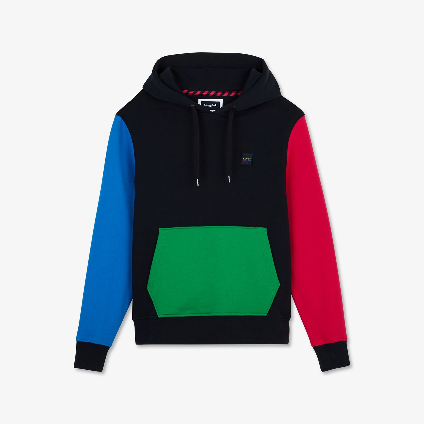 Sweat à capuche color-block bleu marine