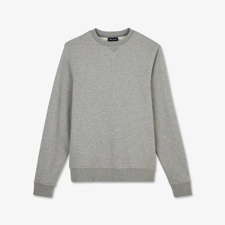 Sweat col rond uni gris