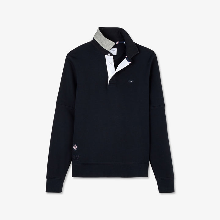 Sweat bleu foncé à broderie XV de France et détails tricolores