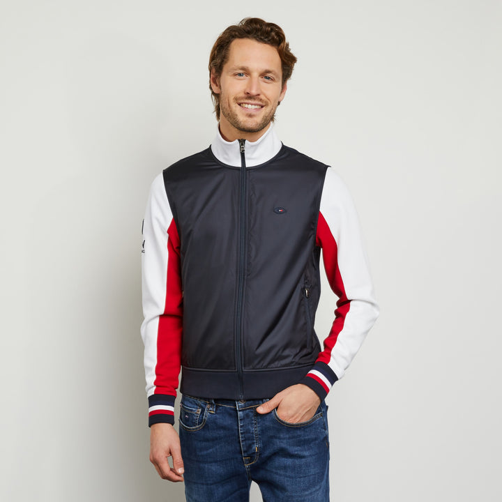 Sweat color-block zippé tricolore