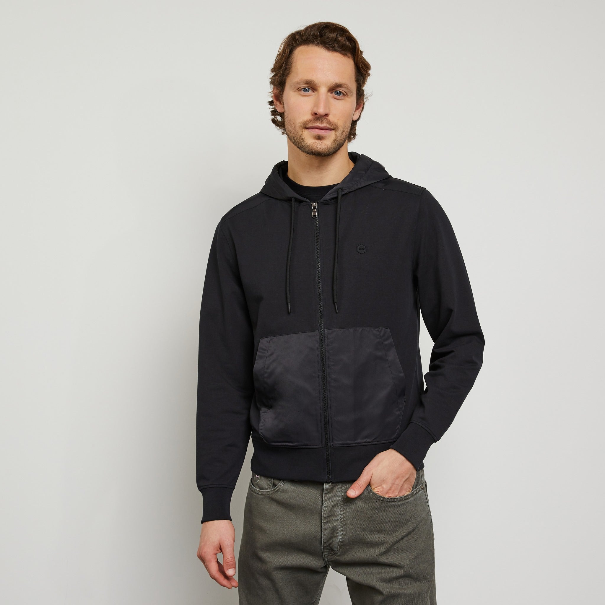 Sweat à capuche zippé noir