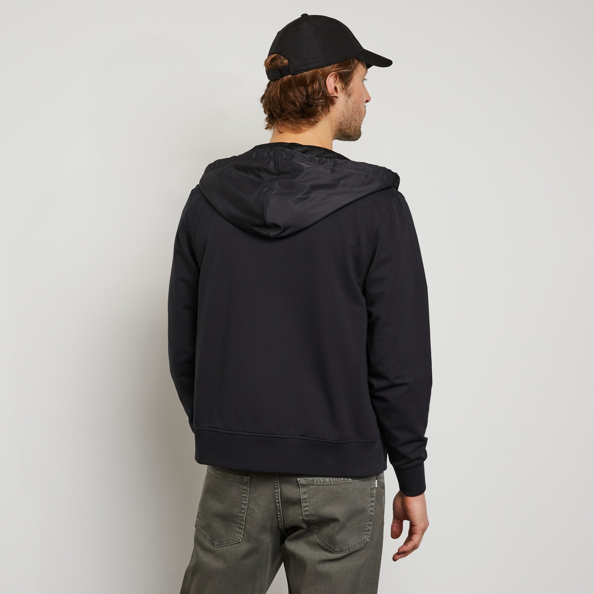 Sweat à capuche zippé noir