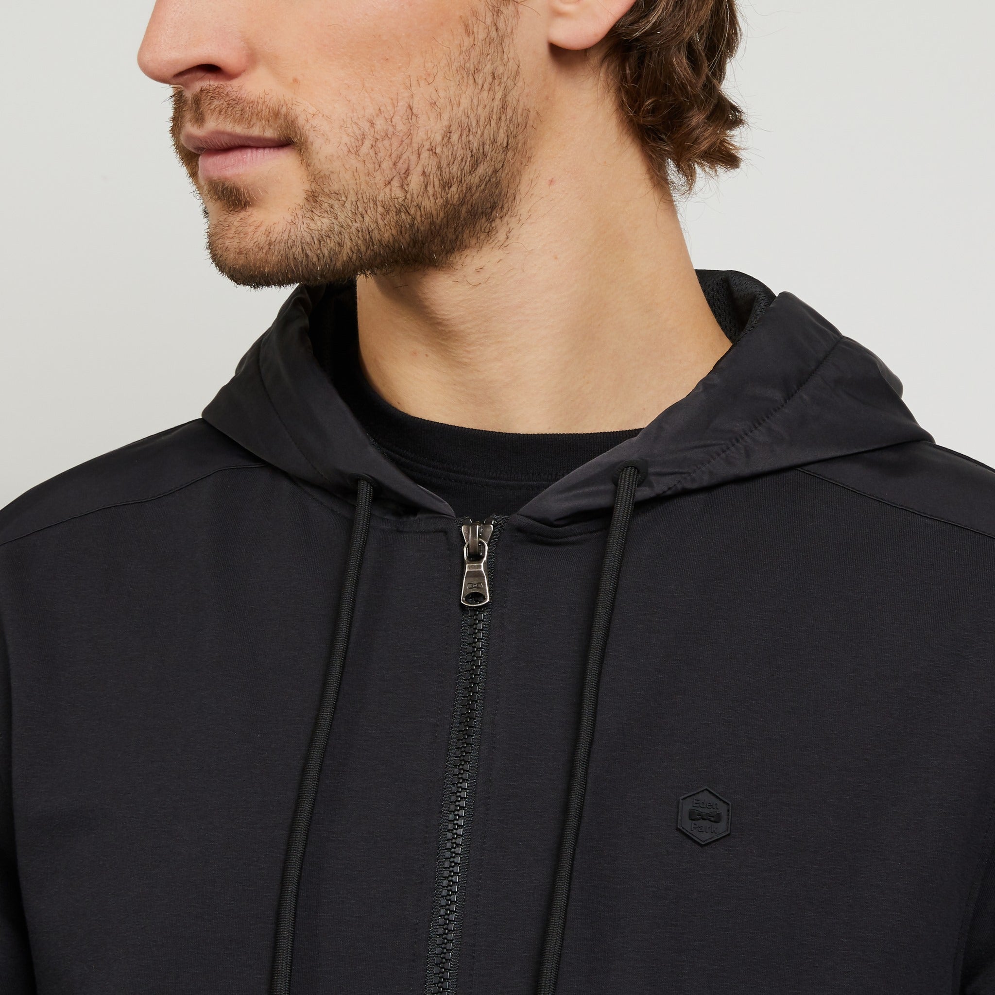 Sweat à capuche zippé noir