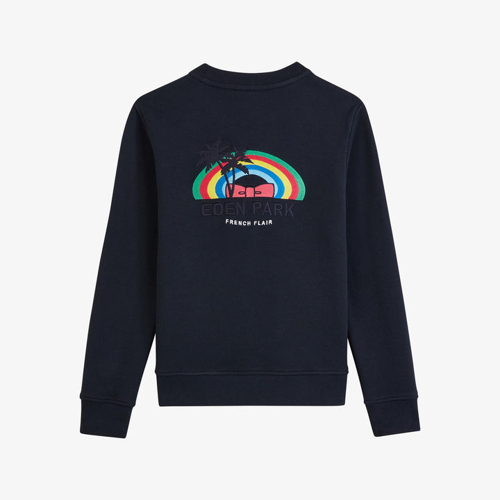 Sweat bleu foncé à broderie French Flair