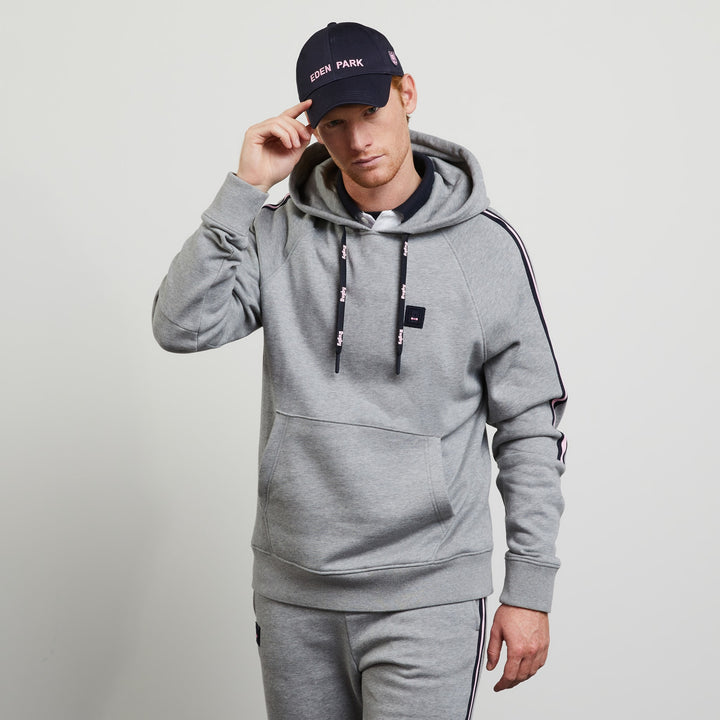 Sweat gris clair à capuche