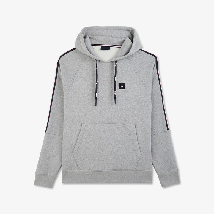 Sweat gris clair à capuche