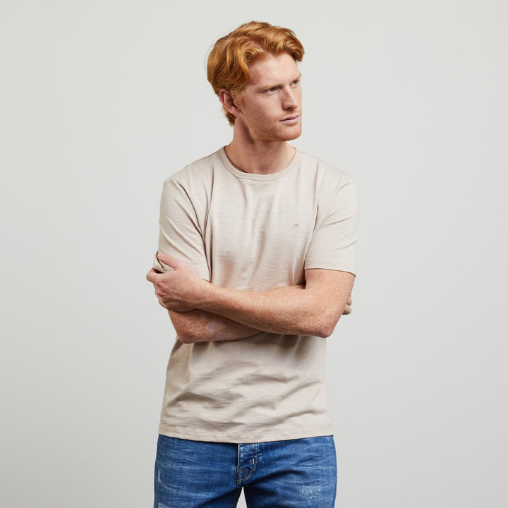 T-shirt manches courtes uni beige