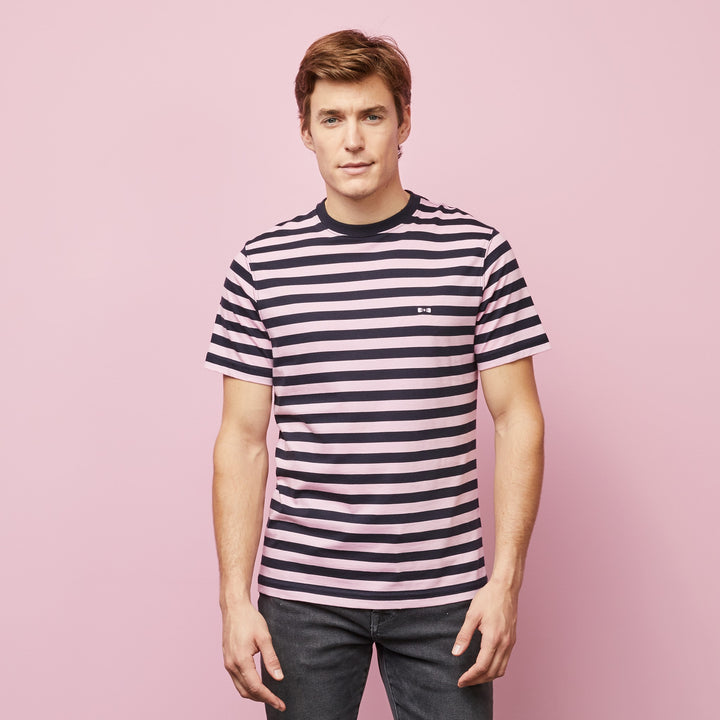 T-shirt manches courtes rayé rose