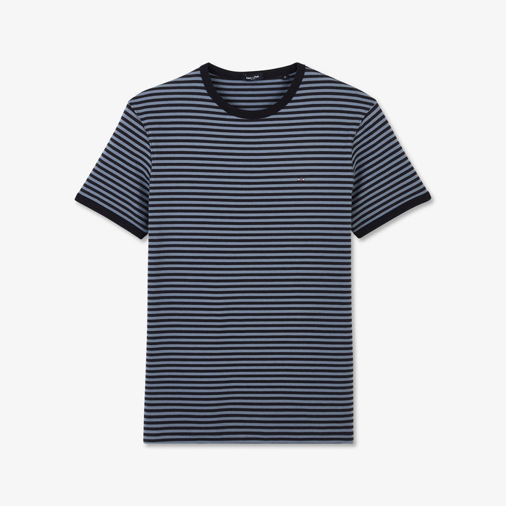 T-shirt gris à rayures