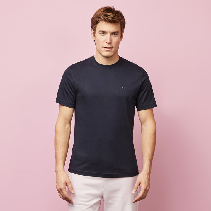 T-shirt bleu à broderie noeud dos