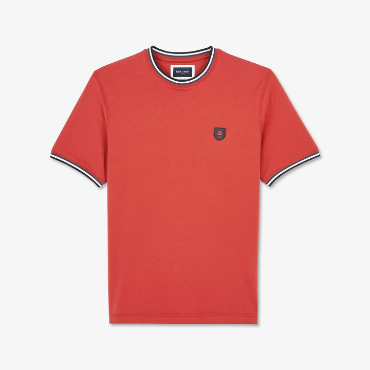 T-shirt orange foncé à détails tricolores