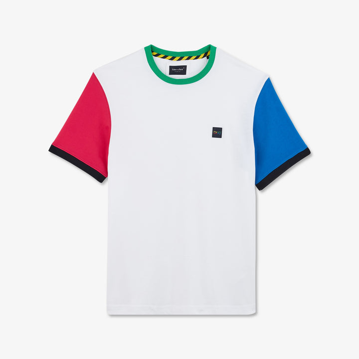 T-shirt blanc colorblock