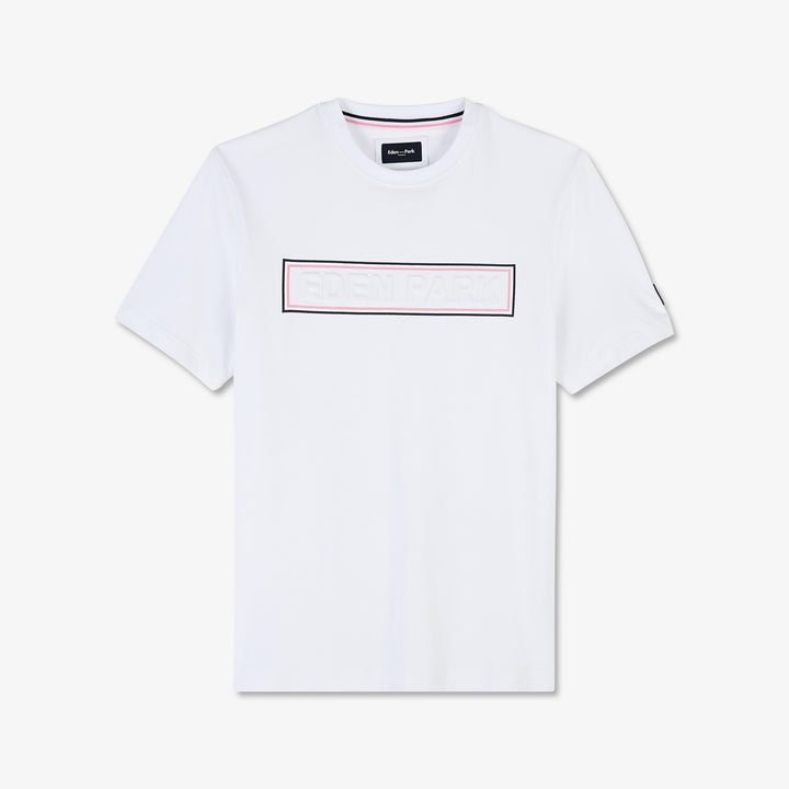T-shirt blanc à inscription embossée