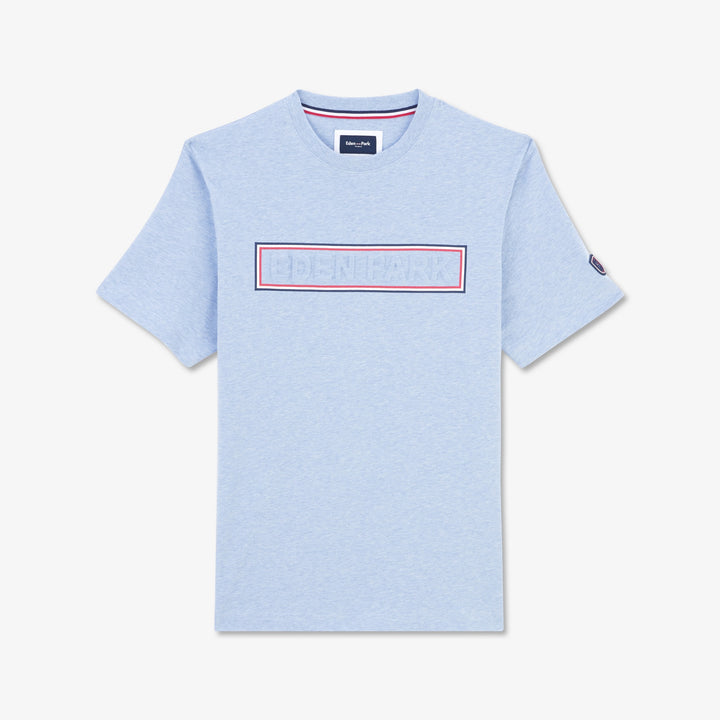 T-shirt bleu clair à inscription embossée