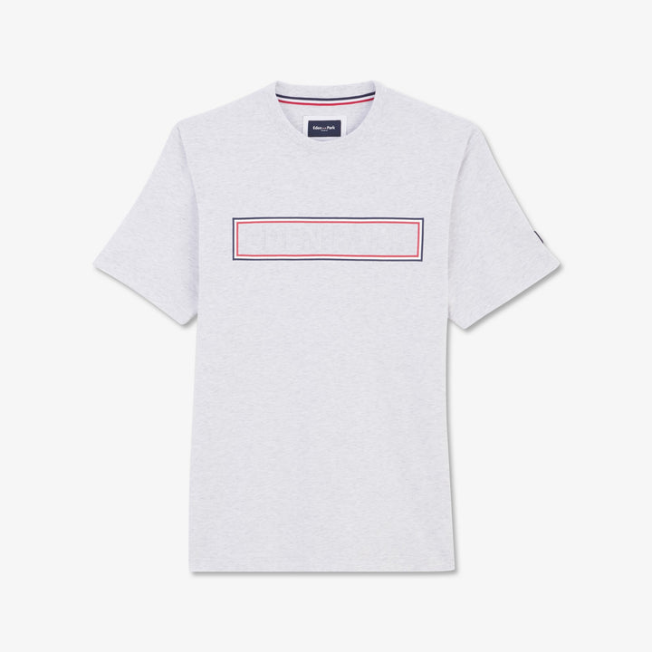 T-shirt gris à inscription embossée