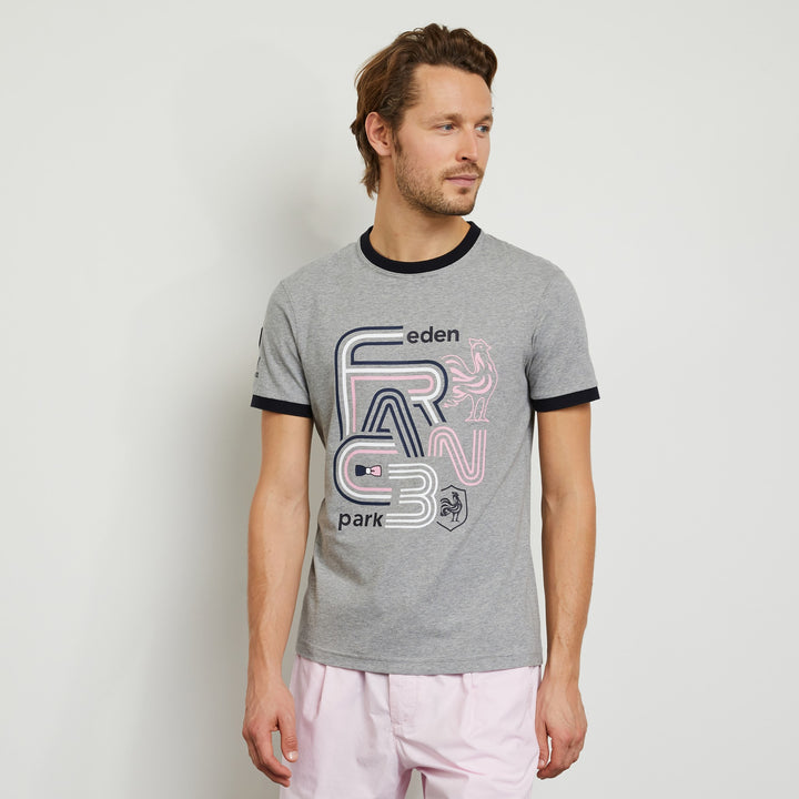 T-shirt gris à sérigraphie France