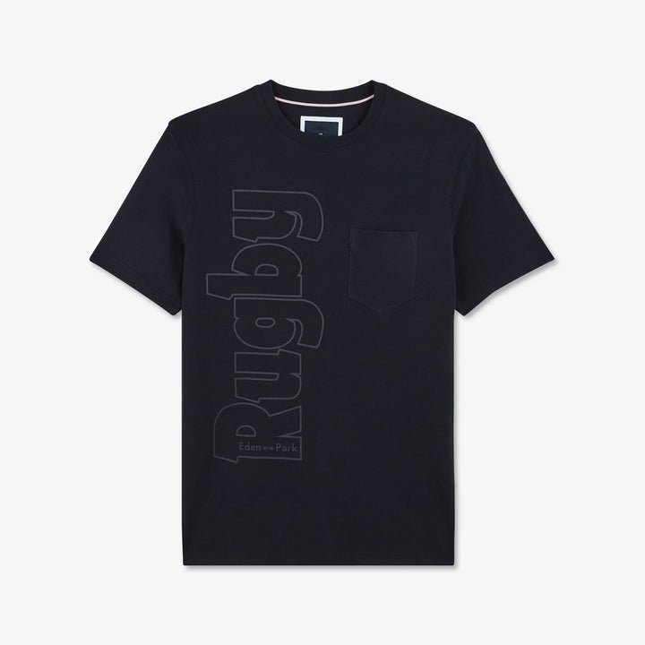 T-shirt bleu marine inscription rugby
