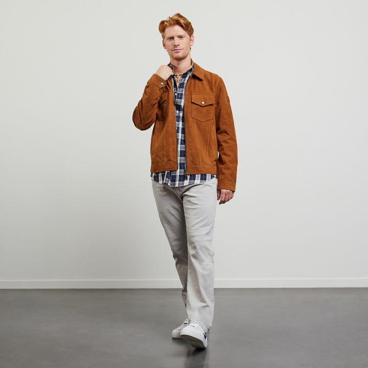 Blouson marron en suédine