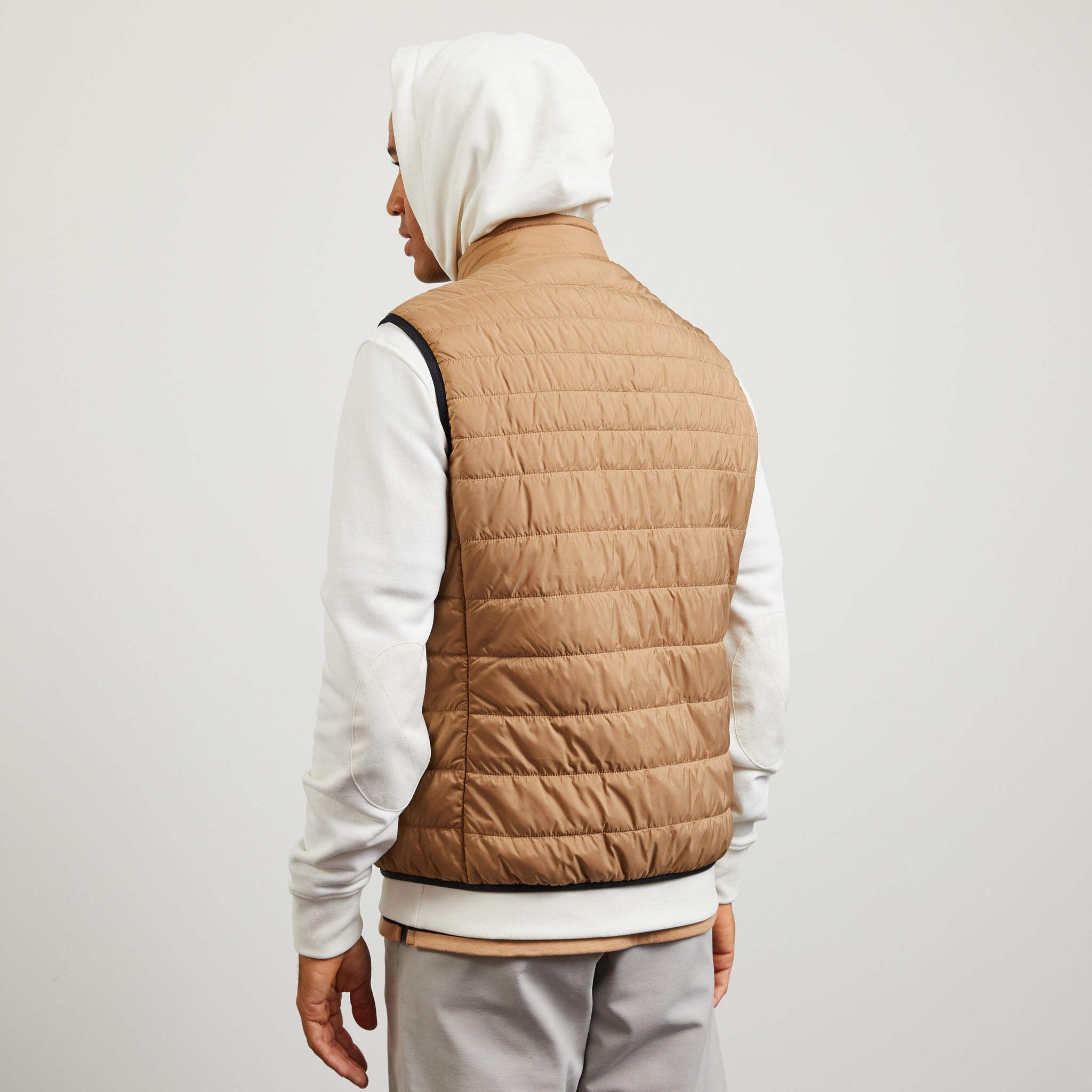 Doudoune beige sans manches