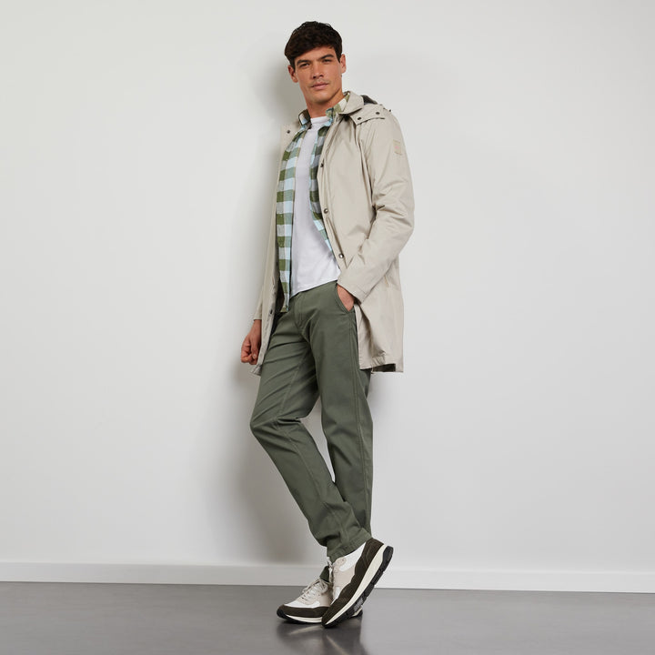 Parka beige mi-longue