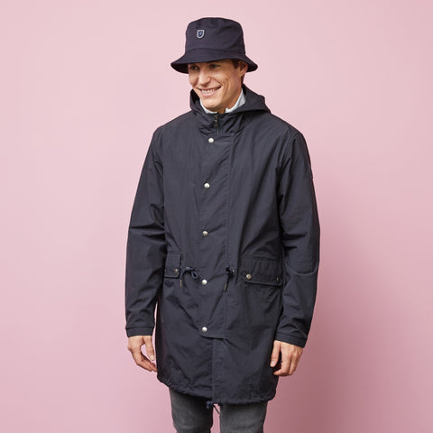 Parka bleu foncé mi-longue - Image 3