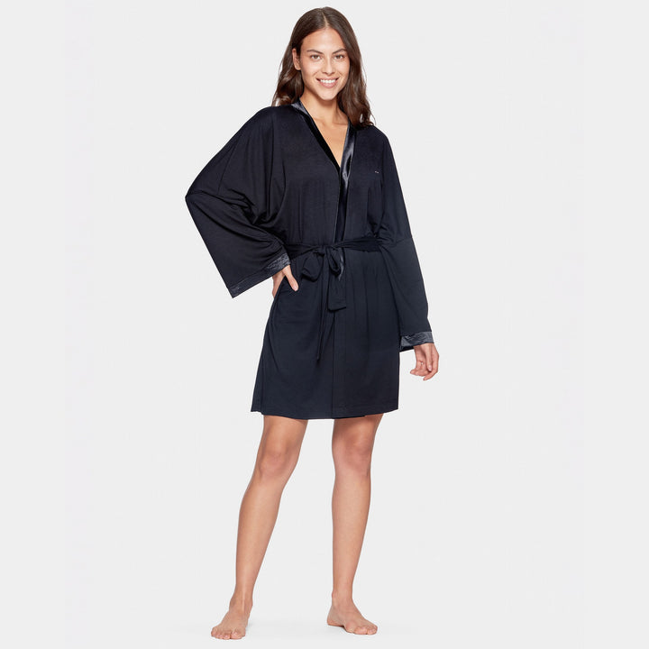 Kimono bleu marine en modal stretch