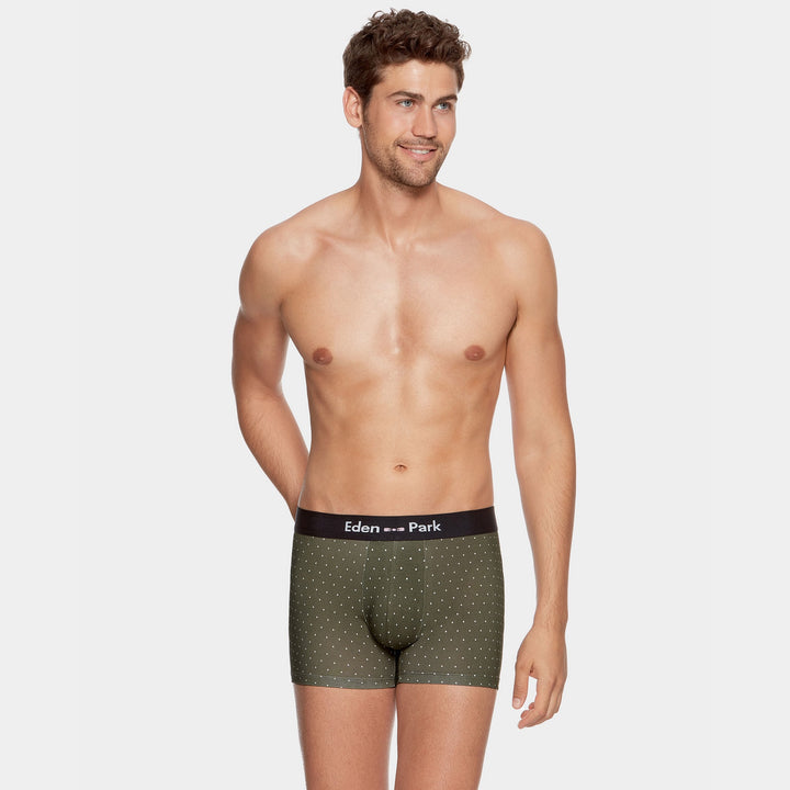 Pack de 2 boxers kaki uni et pois
