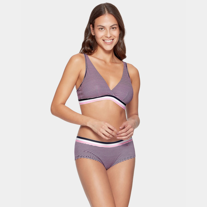 Soutien-gorge triangle rose à rayures