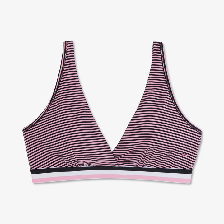 Soutien-gorge triangle rose à rayures