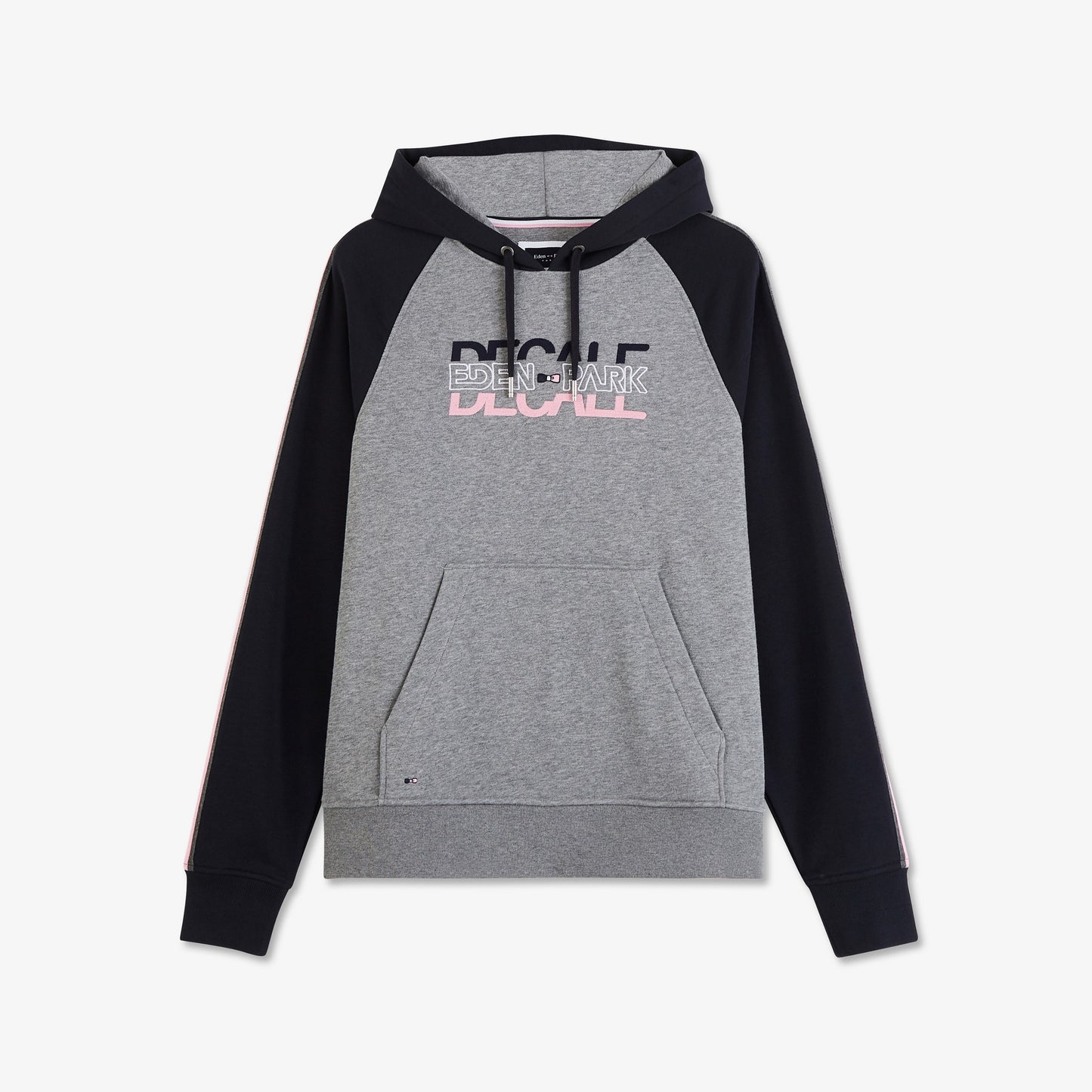 Sweatshirt gris à capuche en molleton bicolore