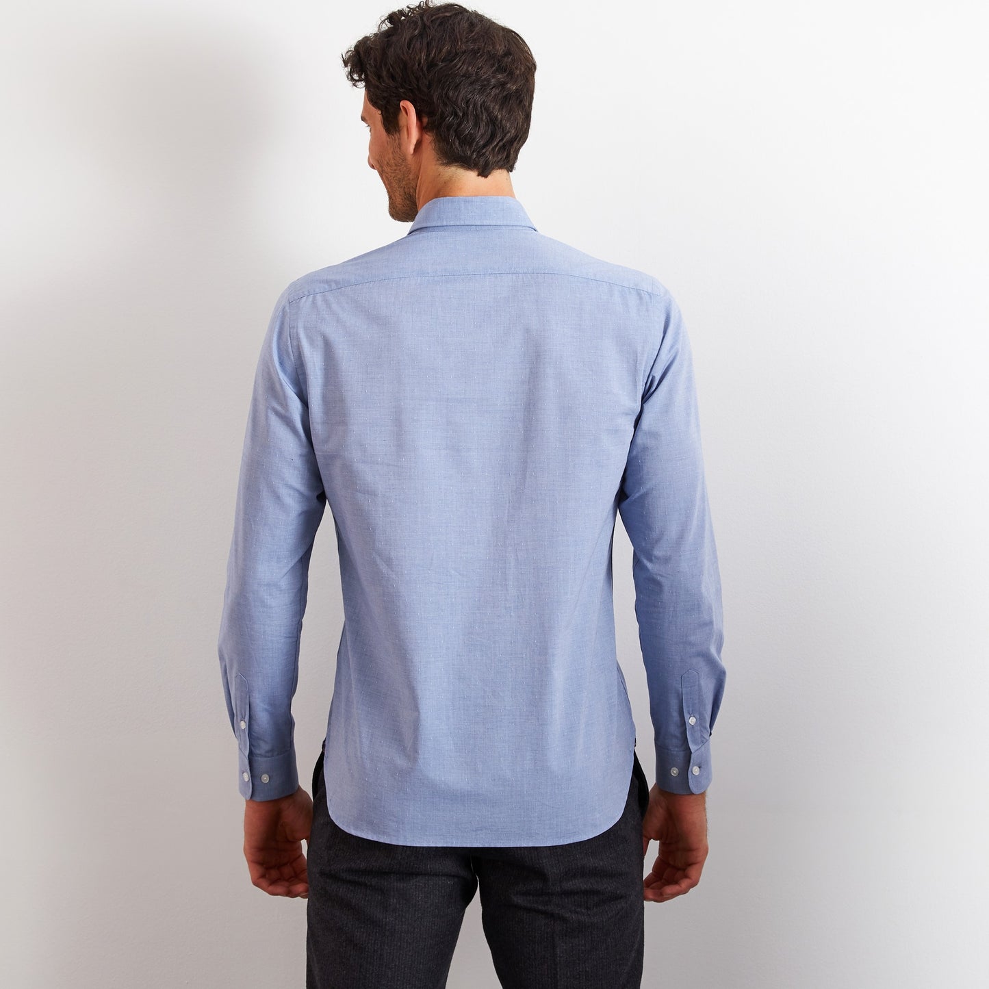 Chemise en coton bleu