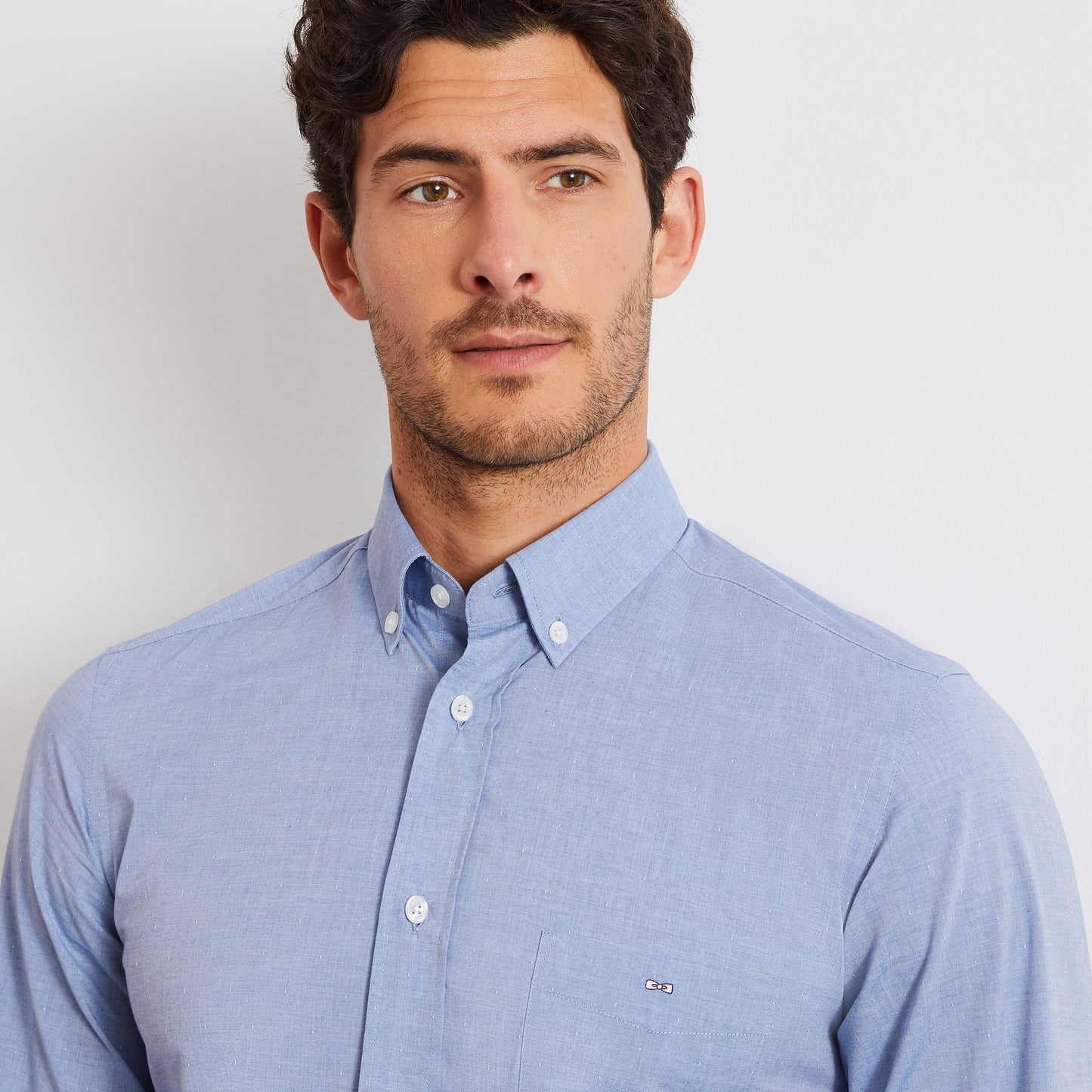 Chemise en coton bleu
