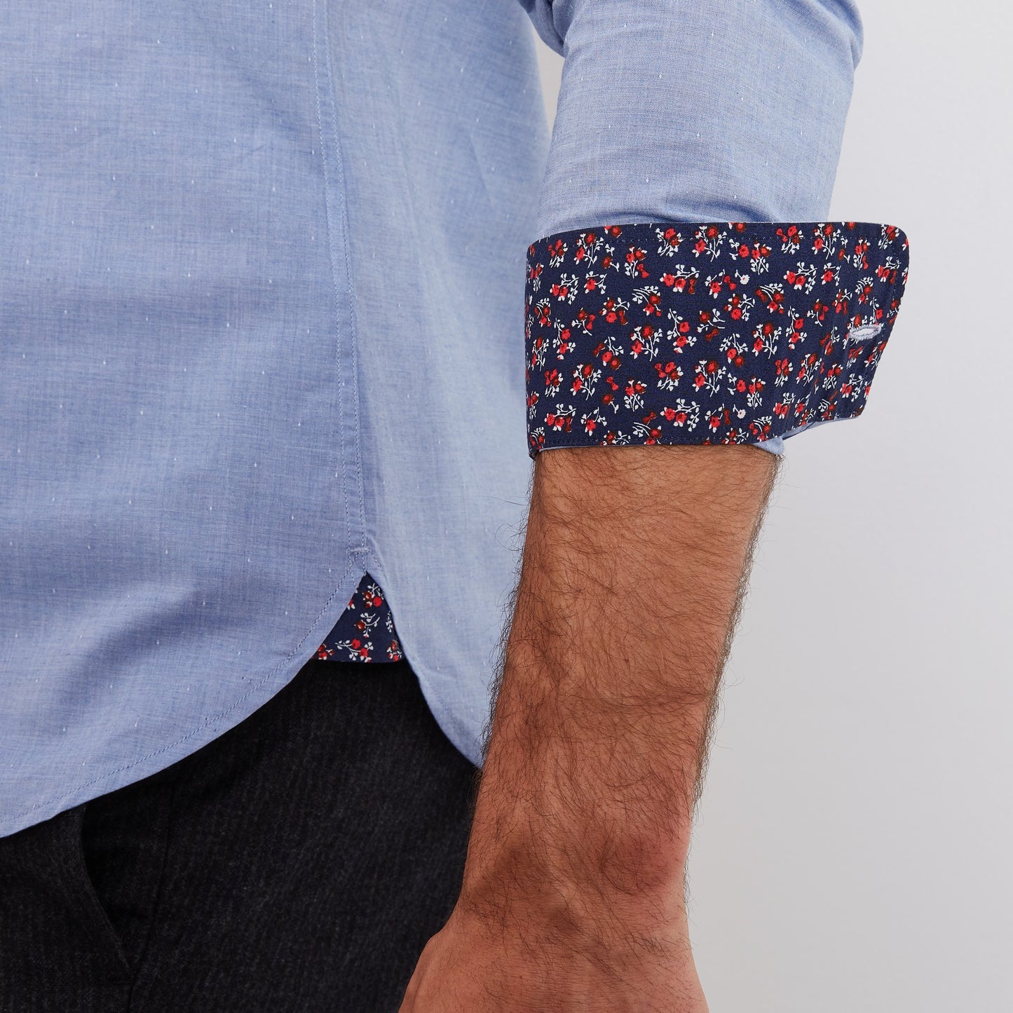 Chemise en coton bleu