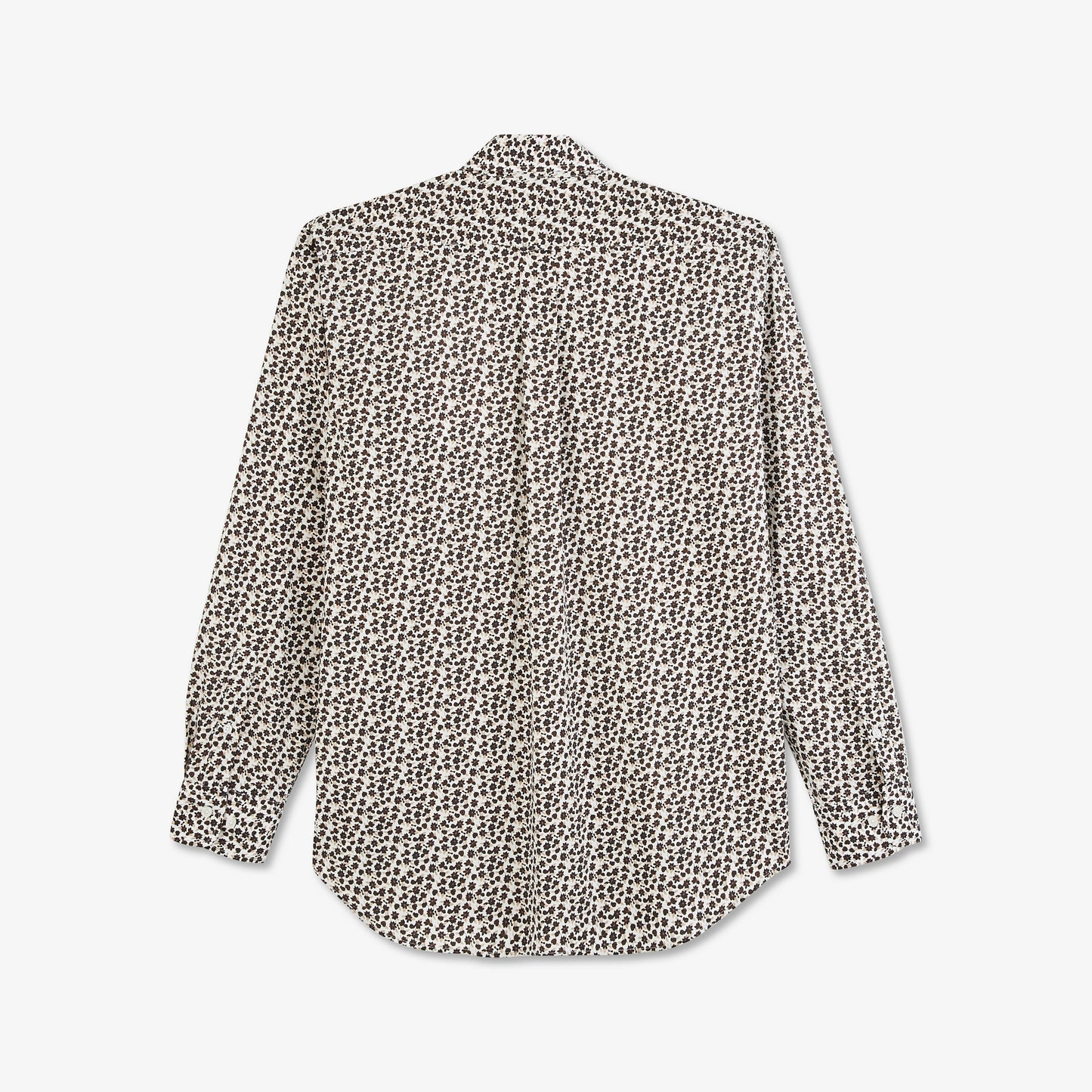 Poplin shirt with an autumn flowers motif