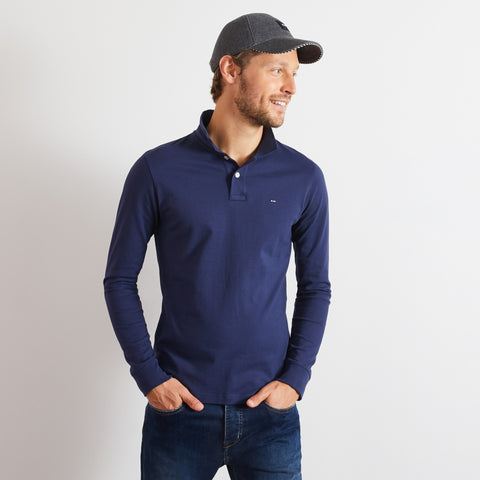 Polo bleu à manches longues - Image 1