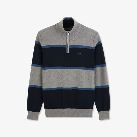 Striped jumper in combination knit - Image 2