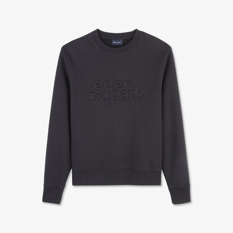 Sweat noir à logo embossé - Image 2