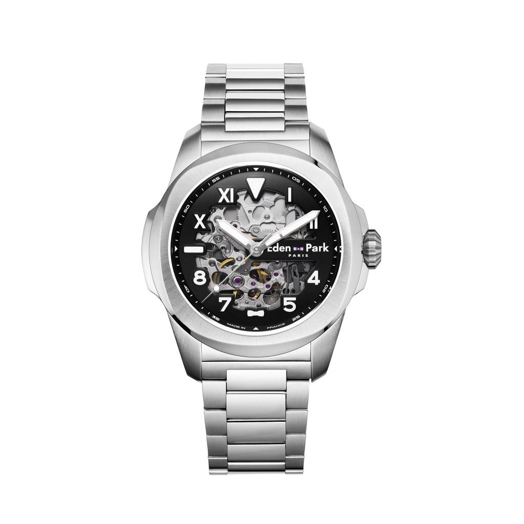 Montre automatique skeleton en acier